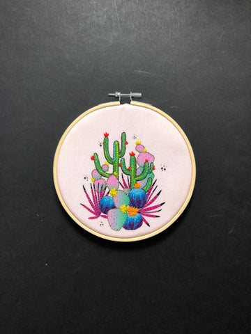 Rainbow Cactus Embroidery Kit