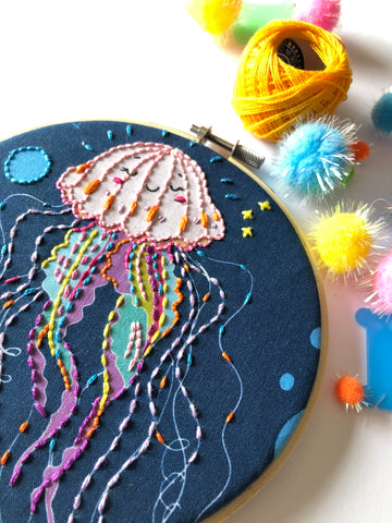 Happy Jellyfish Embroidery Kit