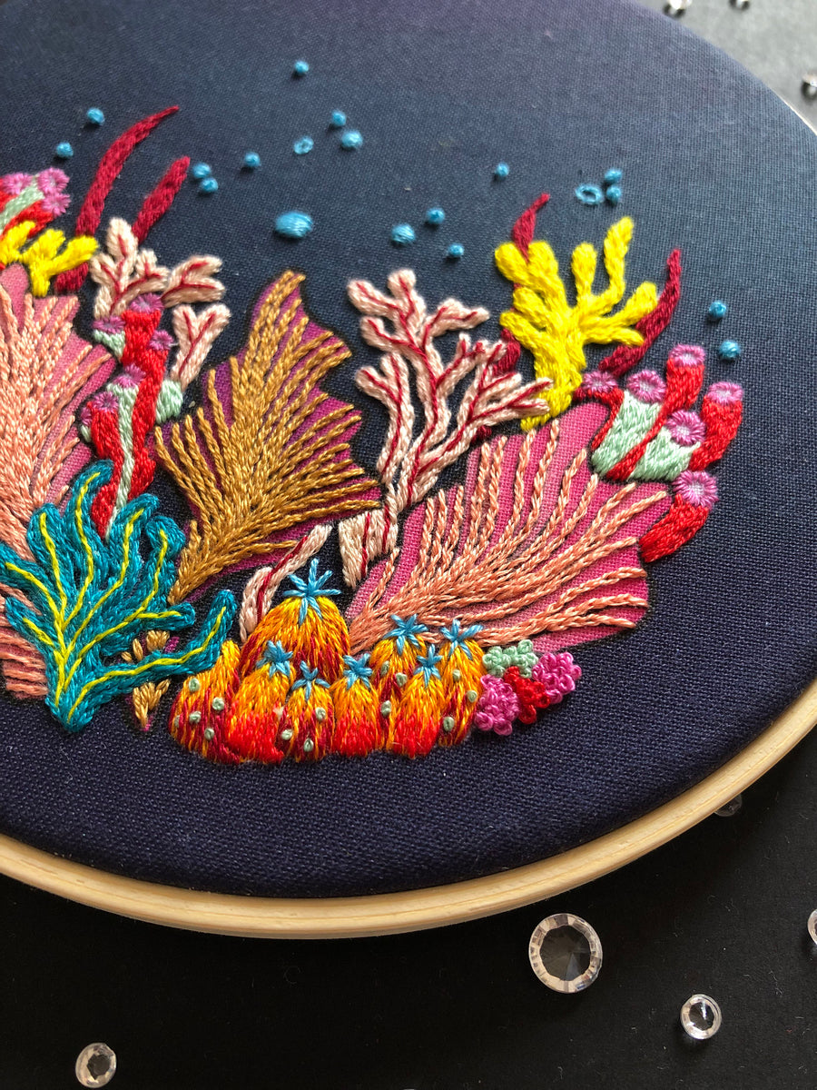 Coral Embroidery Bundle — Sippin' & Stitchin