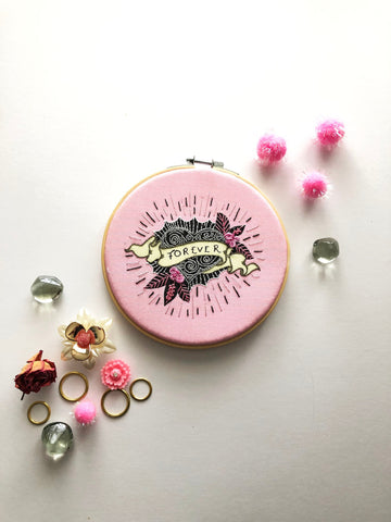 Valentine's Embroidery Kit, sewing kit, embroidery pattern, beginners embroidery kit, modern embroidery kit, hoop art, embroidery art diy