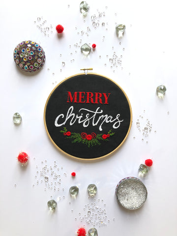 Merry Christmas  Embroidery Kit