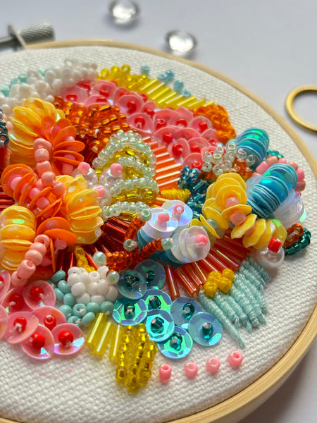 Copy of ONLINE WORKSHOP IN 3D BEAD EMBROIDERY (with kit)  (30th March 2024 7-9pm uk time)