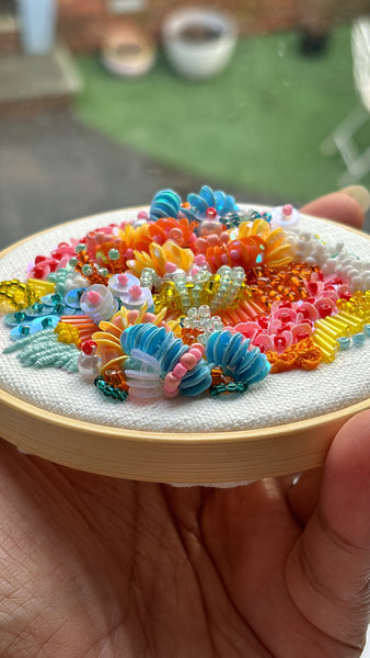 Copy of ONLINE WORKSHOP IN 3D BEAD EMBROIDERY (with kit)  (30th March 2024 7-9pm uk time)