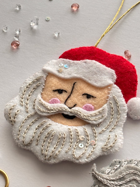 Mr and Mrs Claus Felt Ornament PDF Tutorial