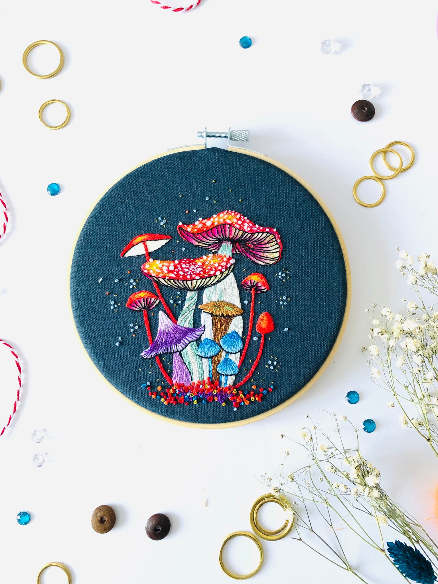 Fire Fungi Embroidery Kit