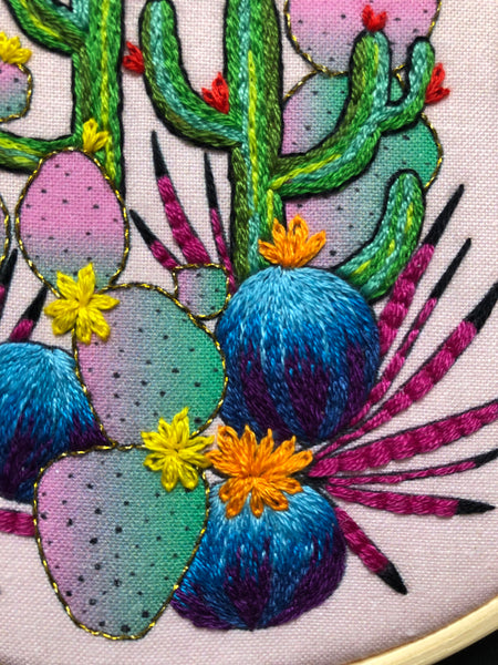 Rainbow Cactus Embroidery Kit