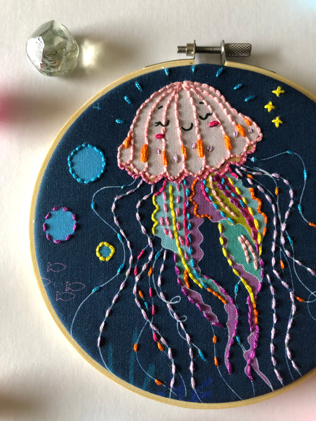 Happy Jellyfish Embroidery Kit