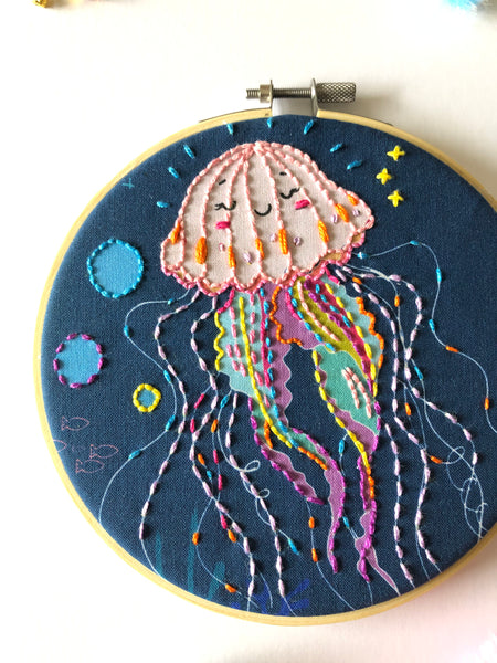 The Happy Jelly Fish embroidery kit