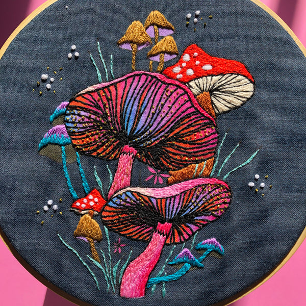 BLUSHING MUSHROOMS EMBROIDERY KIT