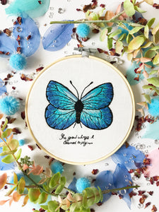 BLUE BUTTERFLY EMBROIDERY KIT