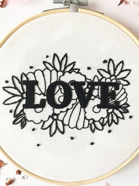 LOVE embroidery kit