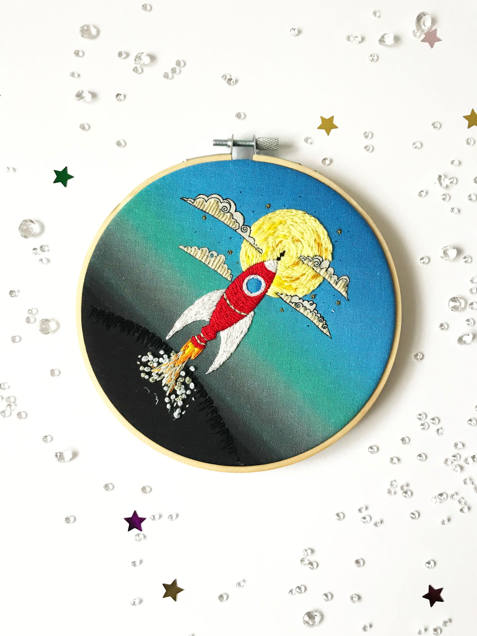 Rocket Launch Embroidery Kit