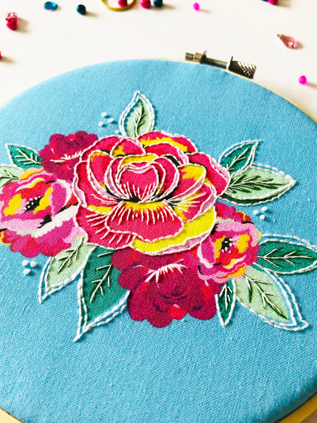 Roses embroidery kit