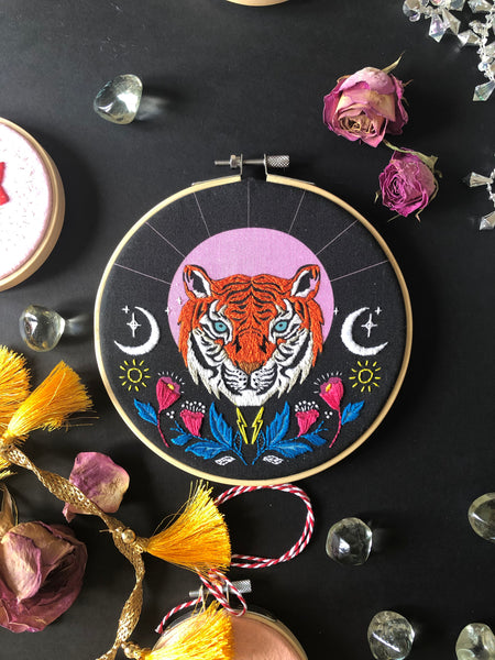 Tiger Moon Embroidery Kit