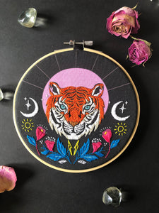 Tiger Moon Embroidery Kit